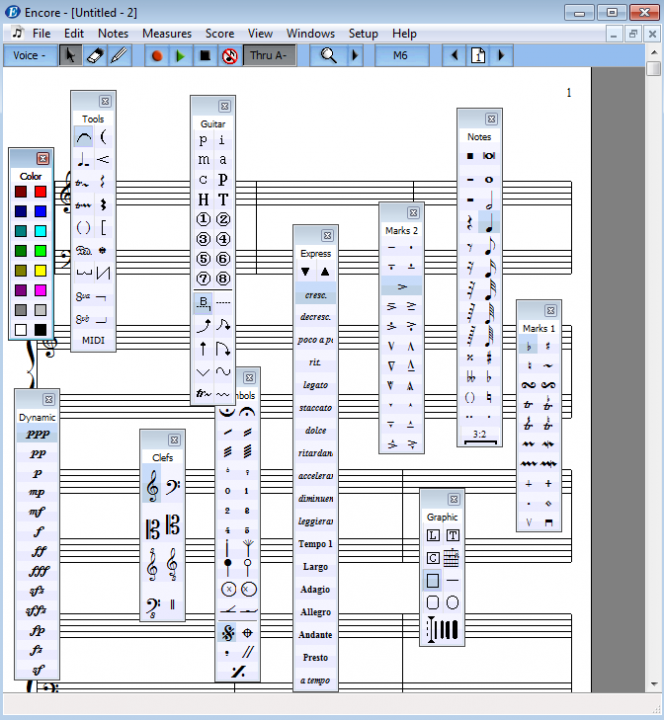 Encore 5 Editor de partitura